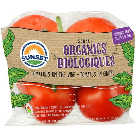 Sunset Organic Tomatoes on-The-Vine, 1lb Package, Fresh