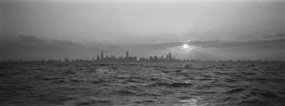 Sunset Over A City Chicago Illinois USA Canvas Art - Panoramic Images (15 x 6)