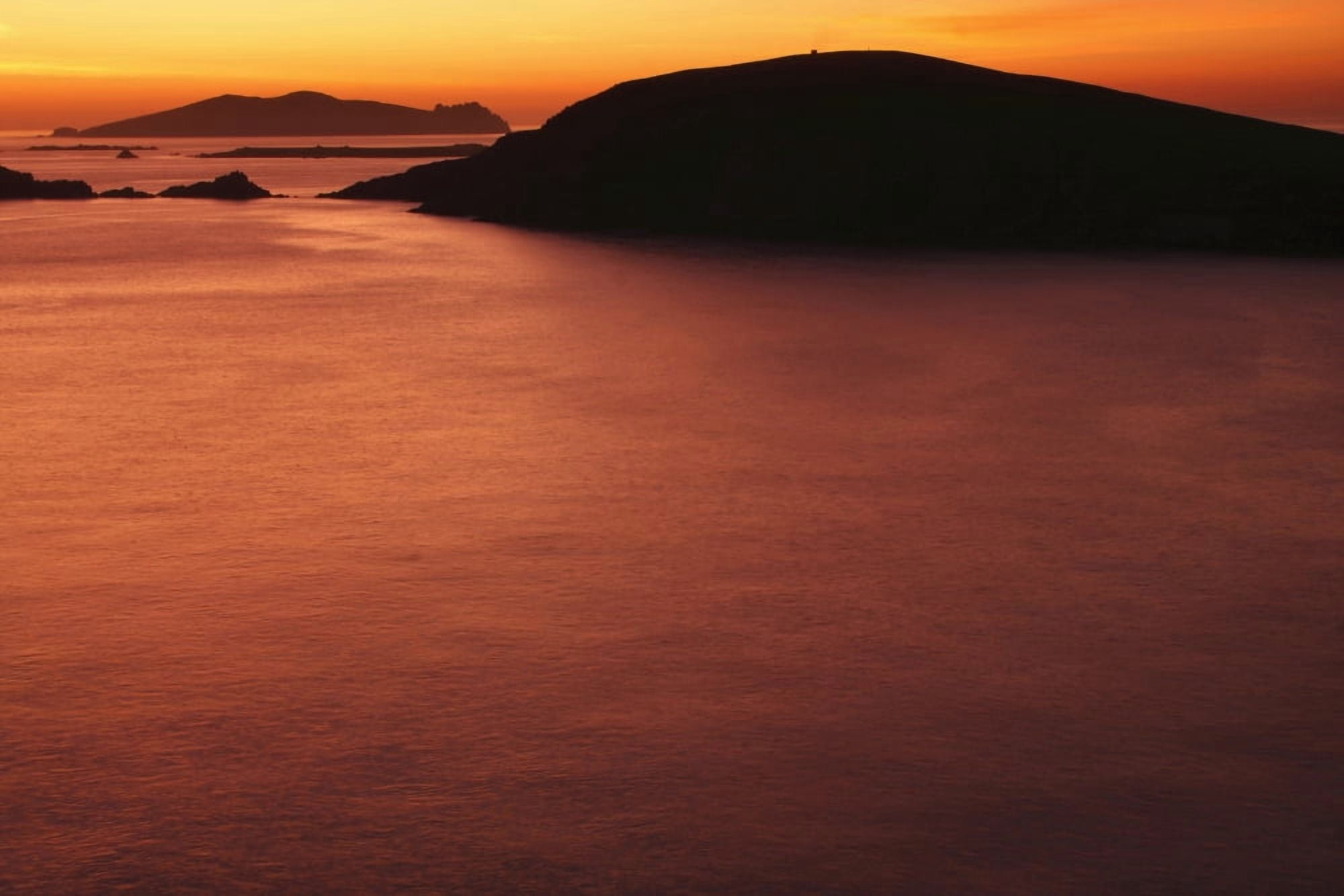 Sunset Over Dunmore Head And The Blasket Islands On The Dingle Peninsula County Kerry Ireland Canvas Art - Trish Punch Design Pics (38 x 24)