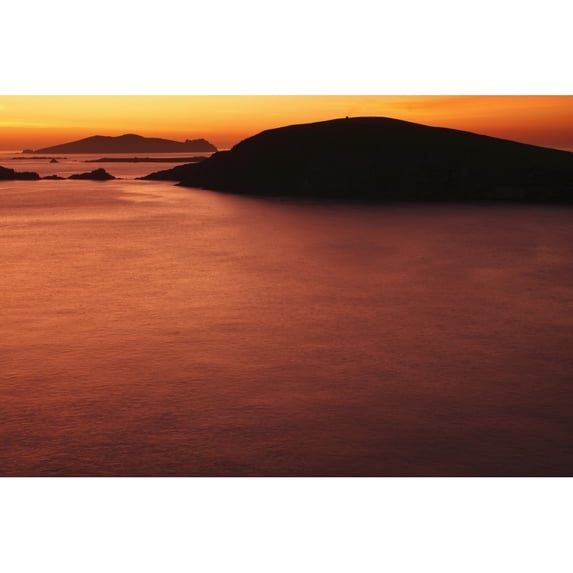 Sunset Over Dunmore Head And The Blasket Islands On The Dingle Peninsula; County Kerry Ireland Poster Print