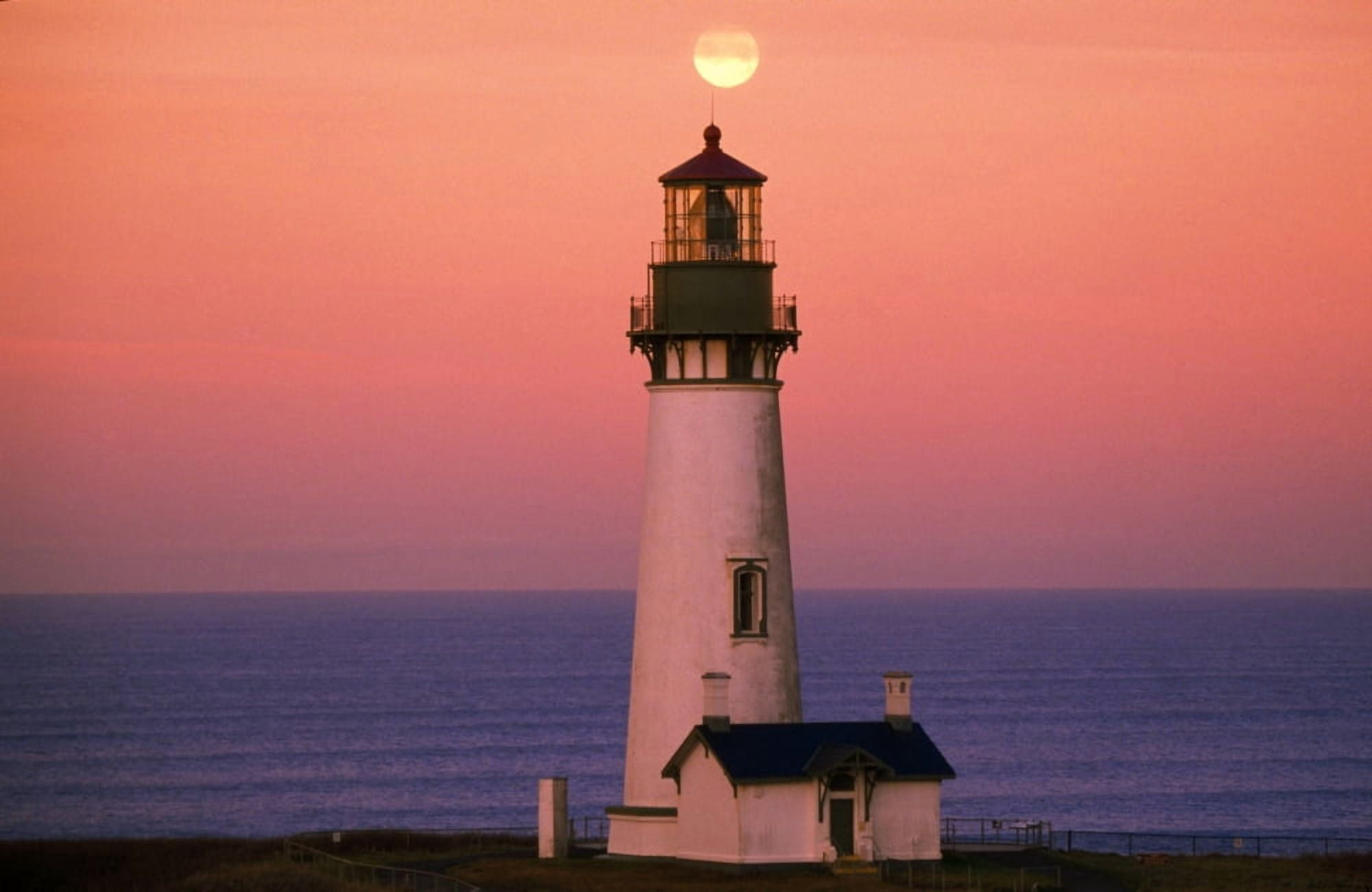 Sunset Over Lighthouse Canvas Art - Natural Selection Craig Tuttle Design Pics (18 x 12)