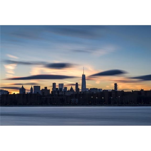 Sunset Over Lower Manhattan & World Trade Center - New York City United States of America Poster Print by F. M. Kearney - 19 x 12