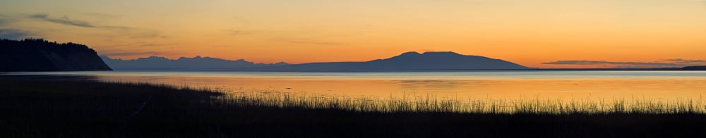 Sunset Over Mount Susitna Sleeping Lady Across Knik Arm Southcentral Alaska Summer Canvas Art - Kevin Smith Design Pics (44 x 9)