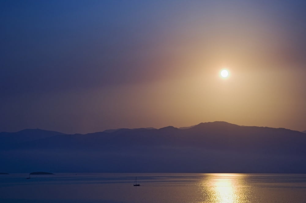 Sunset Over Some Of The Ionian Islands Canvas Art - Chris Parker Design Pics (17 x 11)