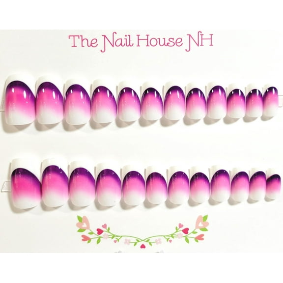 Sunset Over The Snow Glossy Medium Square Press On Nails - 24 Pieces - Artificial Nail Kit