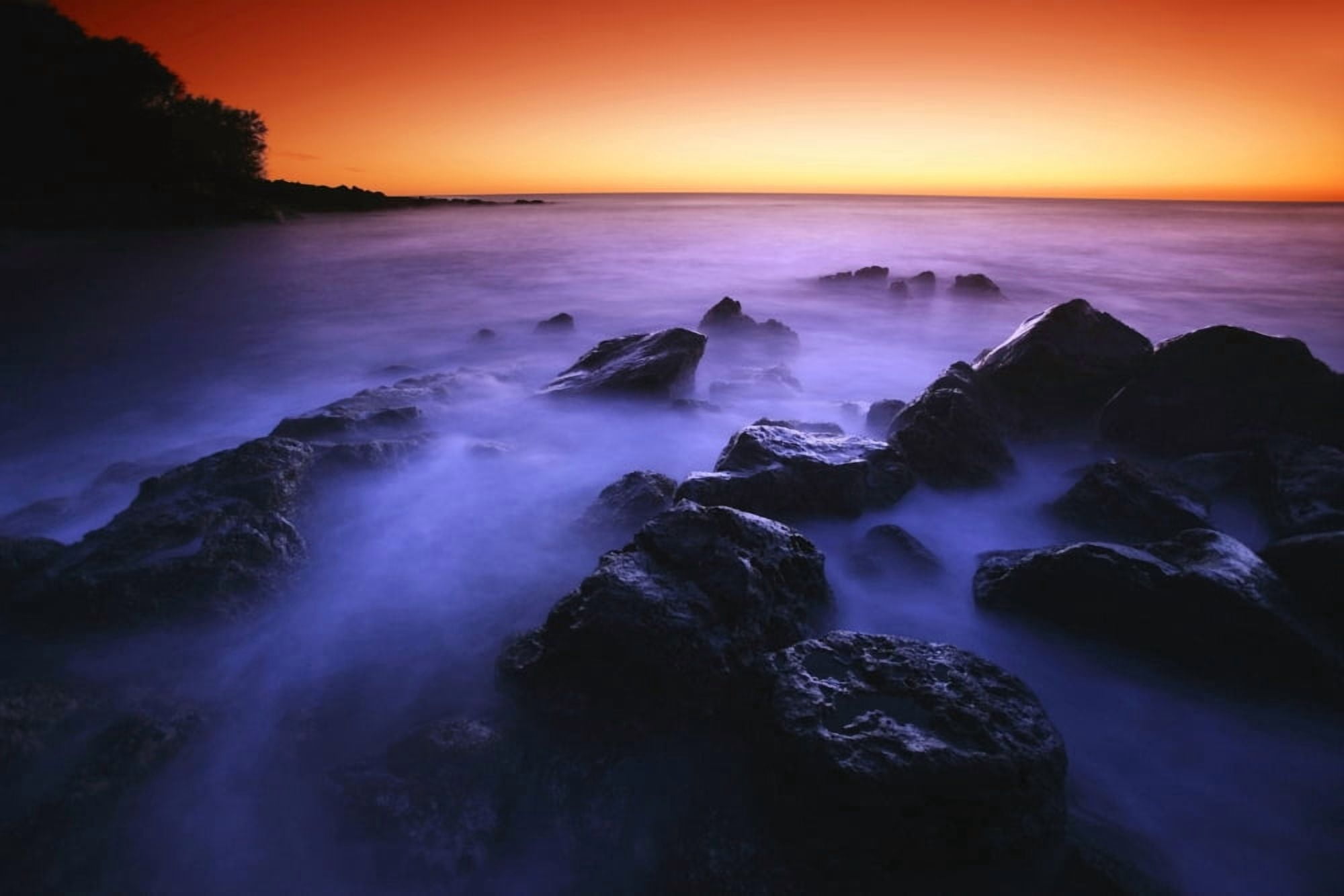 Sunset Over Water Hawaii Usa Canvas Art - Don Hammond Design Pics (17 x 11)