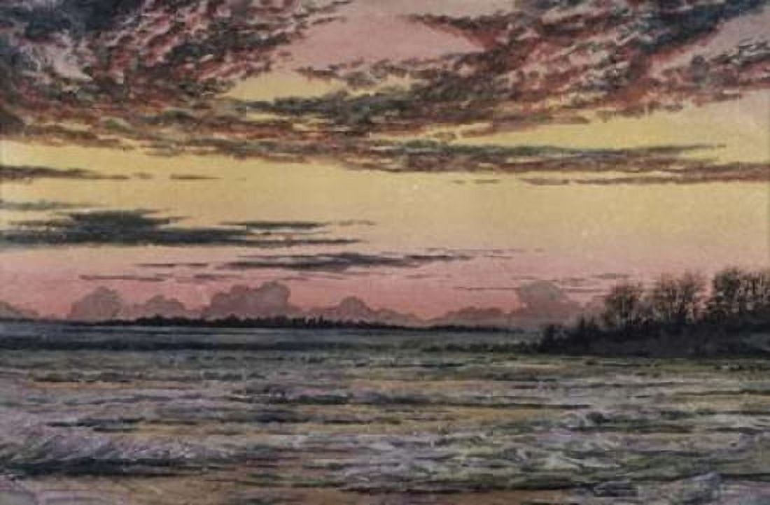 Sunset Over the Ice Canvas Art - Frederic E Church (24 x 36)
