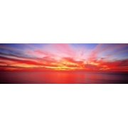 Sunset Pacific Ocean California USA Canvas Art - Panoramic Images 36 x 12