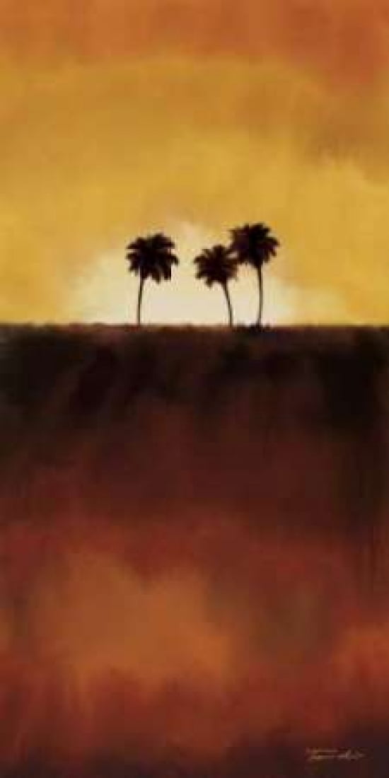 Sunset Palm I Canvas Art - Tandi Venter (24 x 48)