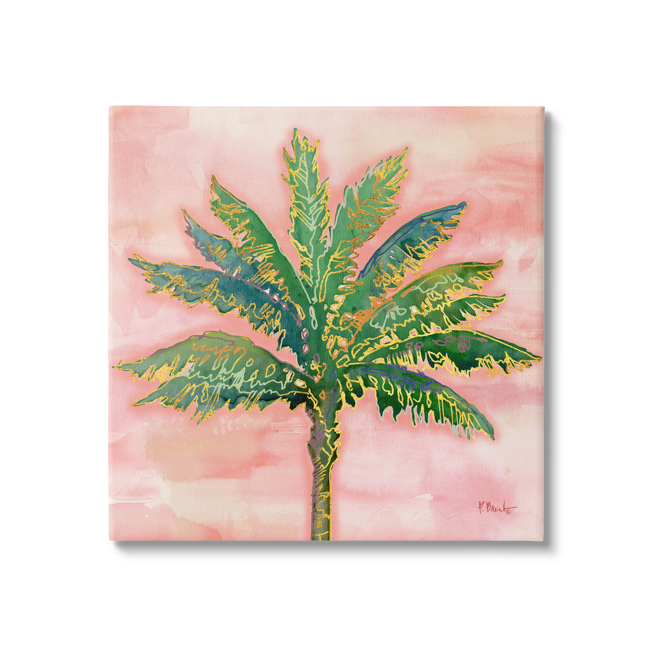 Sunset Palm Tree Glam Detail Botanical & Floral Graphic Art Gallery Wrapped Canvas Print Wall Art