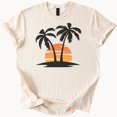 Tree Plan In Graphics Sunset Palm Trees T-Shirt Beach Vibes Graphic Tee - Walmart.com