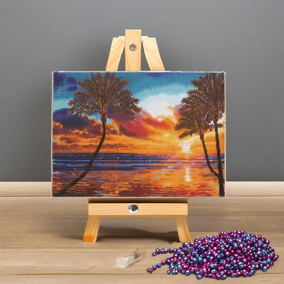 Sunset Palms Diamond Art Kit by Make Market - Full Drill with Gems & Tools - 18" x 24" Canvas - 6 Pack
