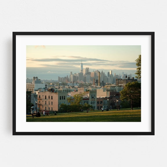 Sunset Park Views, Brooklyn 03 - Brooklyn New York Photography Cityscape Skyline Architecture Scenic Street Photography Black Framed Wall Art Print 5 x 7 inches