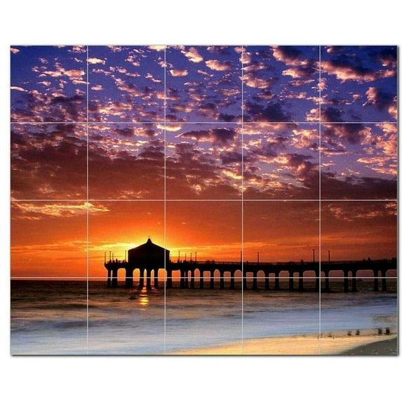 Sunset Photo Ceramic Tile Mural Kitchen Backsplash Bathroom Shower, 405900-S54