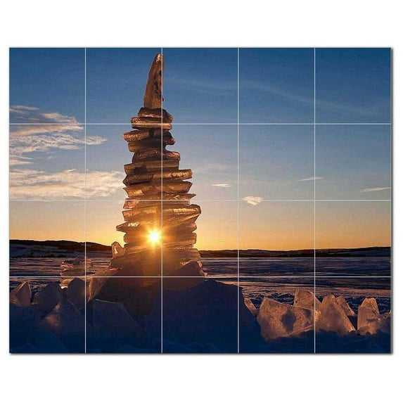 Sunset Picture Ceramic Tile Mural Kitchen Backsplash Bathroom Shower, 405962-S54