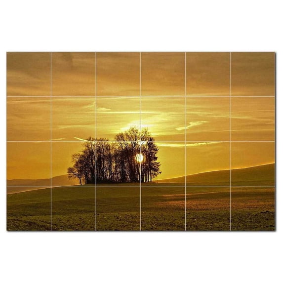 Sunset Picture Ceramic Tile Mural Kitchen Backsplash Bathroom Shower, 405964-M64