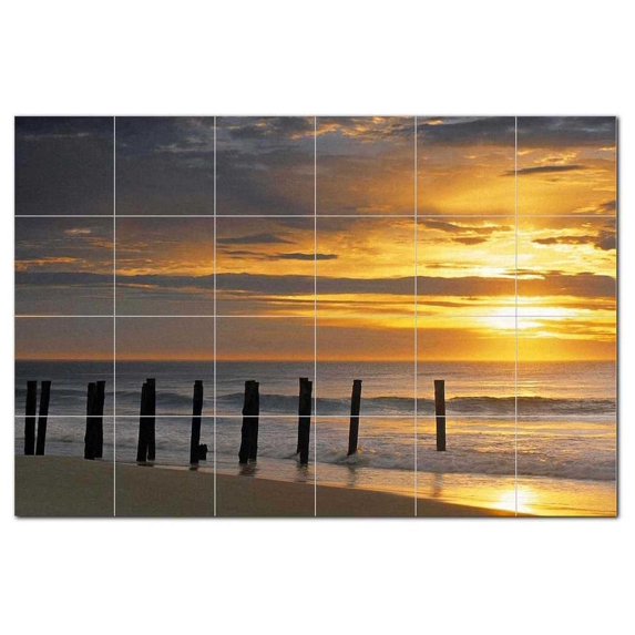 Sunset Picture Ceramic Tile Mural Kitchen Backsplash Bathroom Shower, 406000-S64
