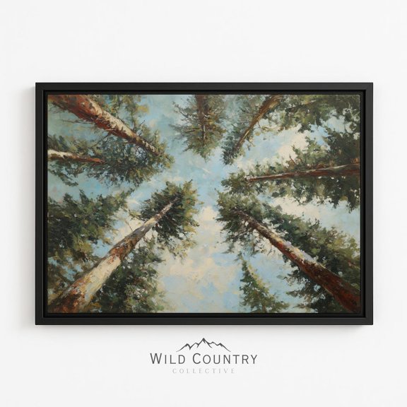 Sunset Pine Tree Landscape Forest View Mountain Nature Poster