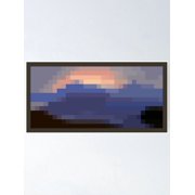 Sunset Pixel Art Poster, Video Game Poster Unframed Size 24x36 GooGate
