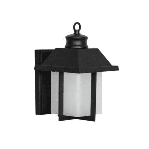 Sunset Porch Lantern 10” Wall Mount LED Frosted Glass  Black F9958-31-2-3K