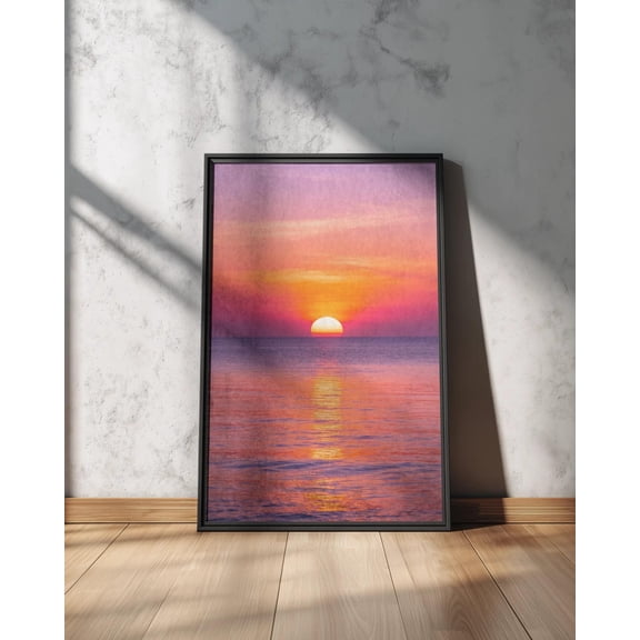 Sunset Poster Golden Hour Landscape Wall Art Warm Sky Print Nature Decor Evening Glow Art