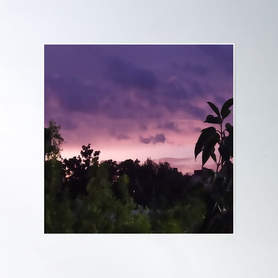 Sunset Poster Wall Art, Modern Wall Decor, 16x16 UNFRAMED