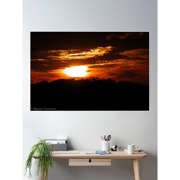 Sunset Poster Wall Art, Modern Wall Decor For Living Room Bedroom, 12x18 UNFRAMED