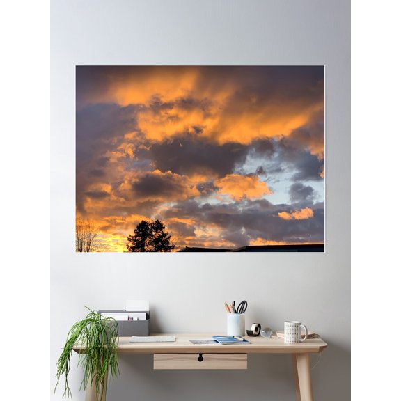 Sunset Poster Wall Art, Modern Wall Decor For Living Room Bedroom, 16x24 UNFRAMED