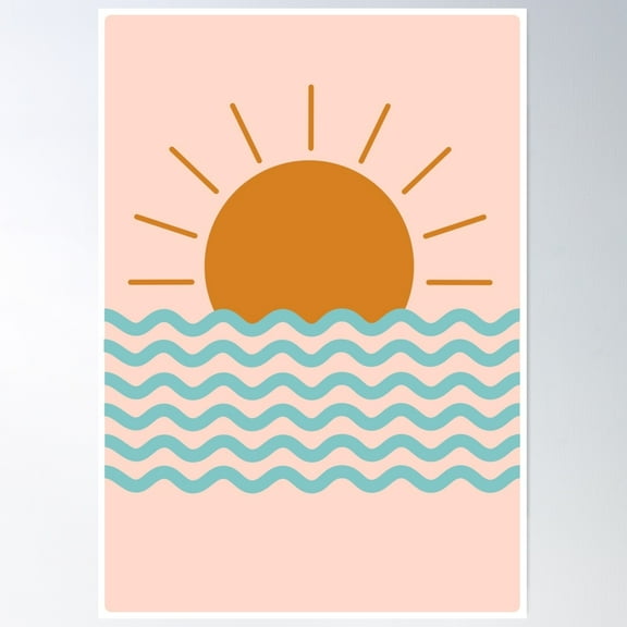 Sunset Poster Wall Art, Modern Wall Decor For Living Room Bedroom, 8x12 UNFRAMED