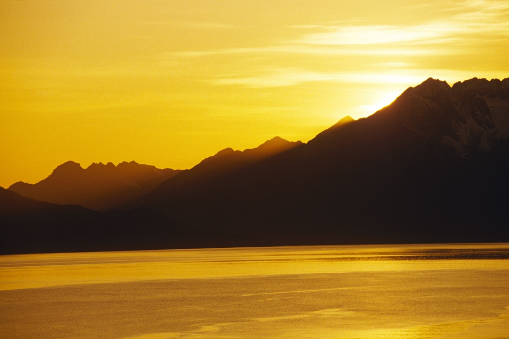 Sunset Prince William Sound Sc Alaska Summer Canvas Art - Chris Arend Design Pics (17 x 11)