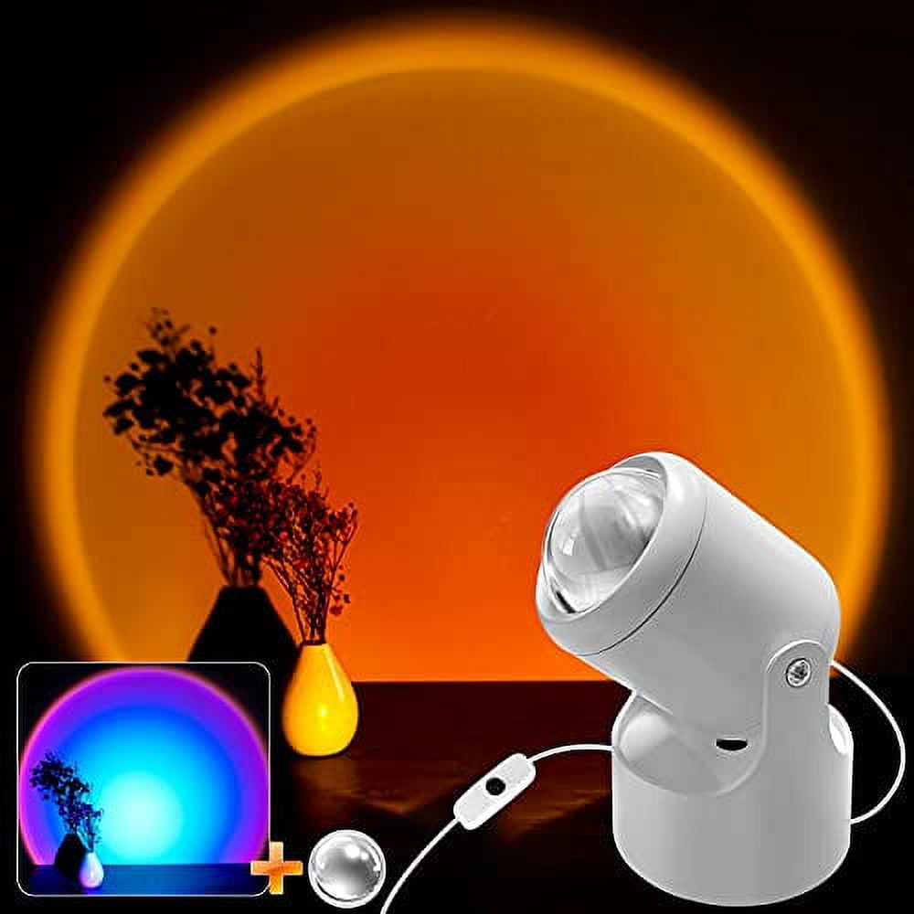 Sunset Projection Lamp, Sunset Lamp with Rainbow Lens, 2 in 1 USB 180