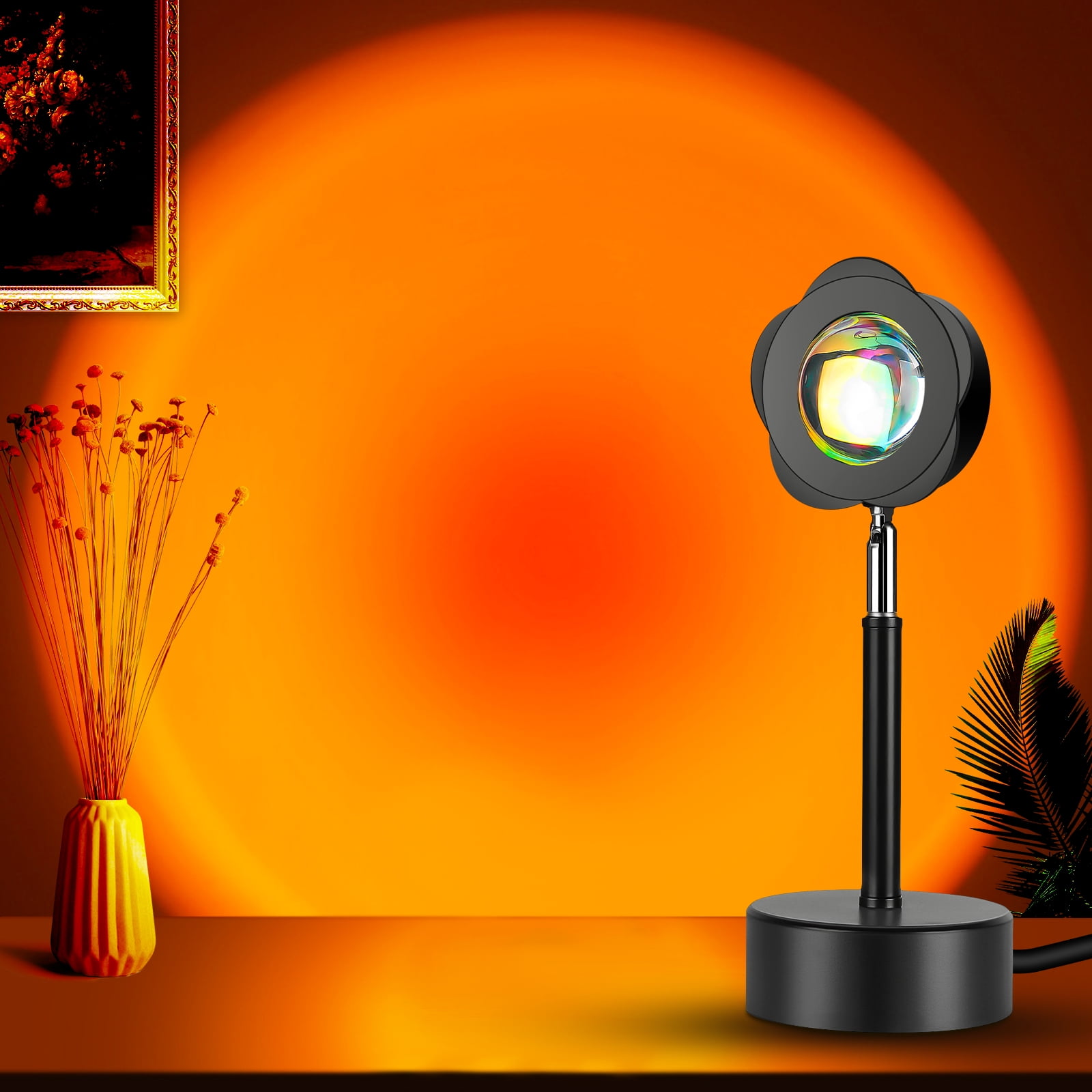 Sunset Projector Lamp, Sunset Projection LED Light, Rainbow Night Light 180° Rotation USB