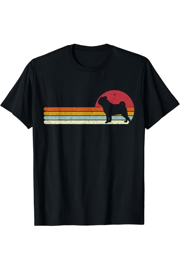 Sunset Pug Distressed Mops Carlino Carlino for Dog Owners T-Shirt