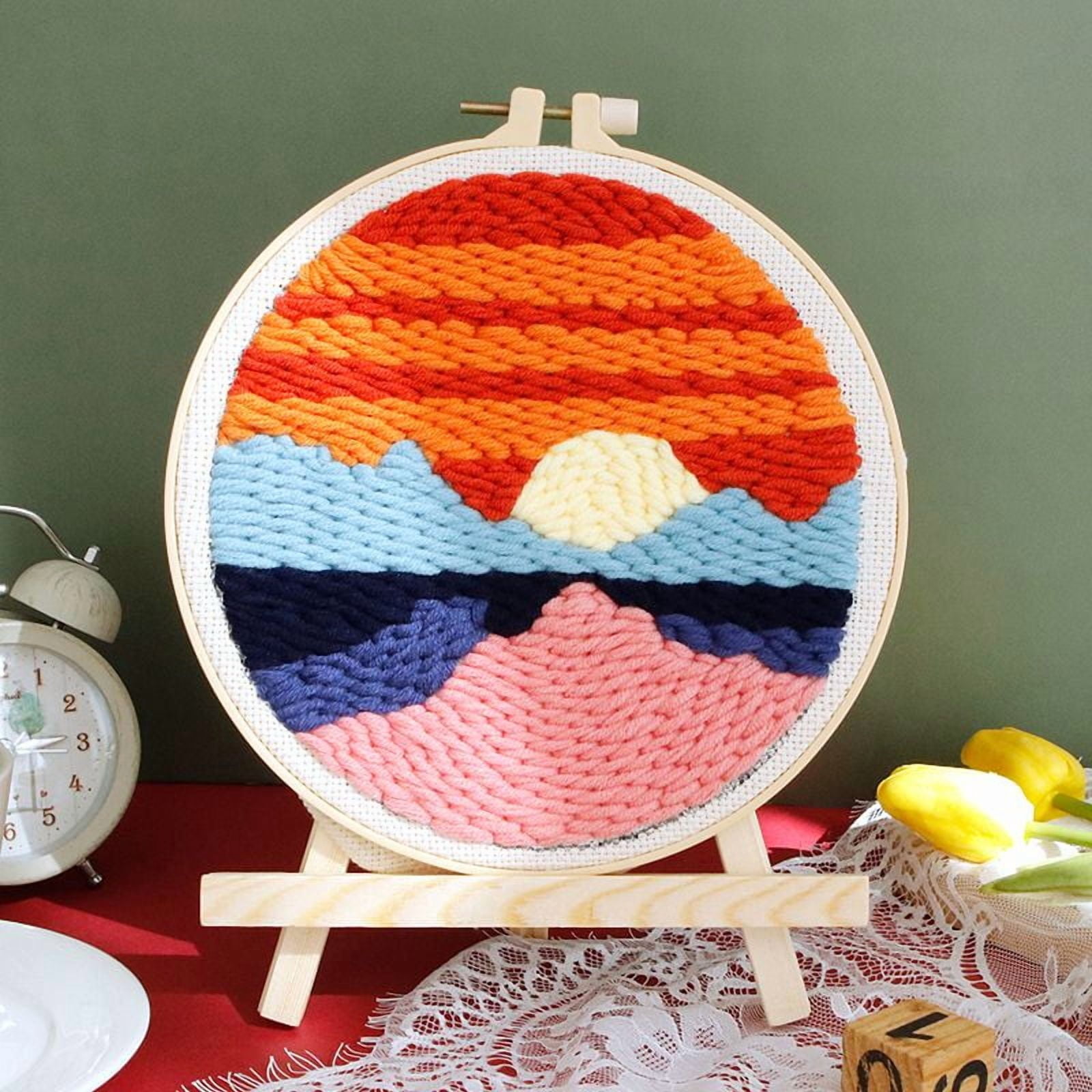 Sunset Punch Needle Kits Adults Beginner, Handcraft DIY Craft Hoop Kit ...