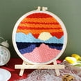 thumbnail image 1 of Sunset Punch Needle Kits Adults Beginner, Handcraft DIY Craft Hoop Kit with Instructions Home Decor, 1 of 6