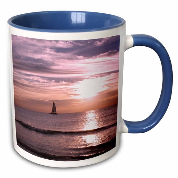 3drose, Sunset Purples, 15oz Two-tone Blue Mug