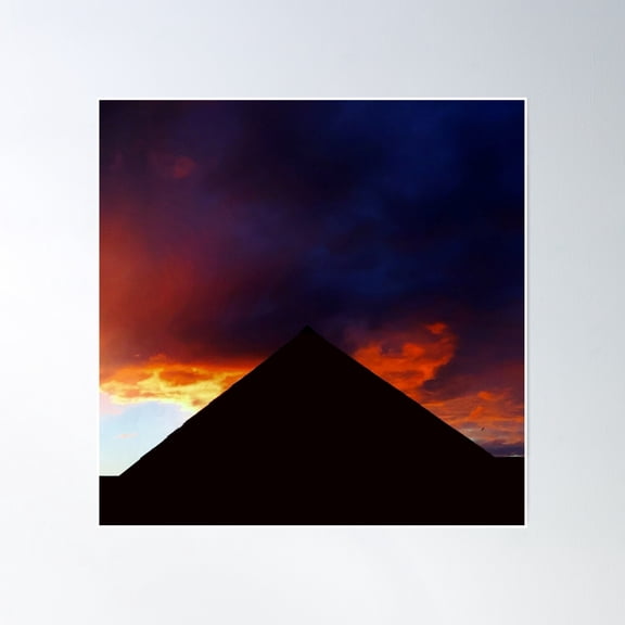 Sunset Pyramid Poster Wall Art, Modern Wall Decor, 30x30 UNFRAMED
