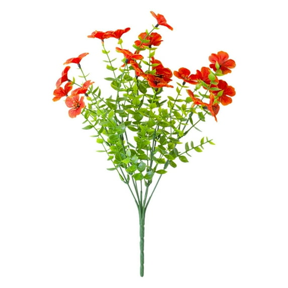 Sunset Red Eguiwyn a Fake Flower, Artificial Faux Plants Flowers Outdoor Spring Summer Decoration Silk Colorful Realistic for Outside Home Planter Porch Patio Yard Decor