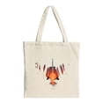 thumbnail image 1 of Sunset Reflection Canvas Tote Bag - Serene Orange & Red Design with Flying Birds Perfect for Shopping Travel & Parties, 1 of 4