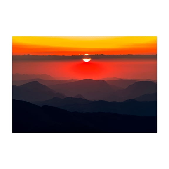 Sunset Ridge - Bulgaria Photography Sunset Mountain Nature Landscape Scenic Wilderness Summer Unframed Wall Art Print 4 x 6 inches
