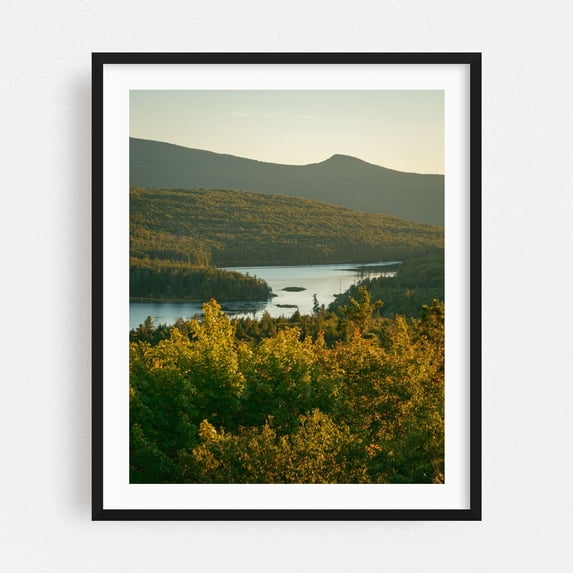 Sunset Rock Views, Catskill Mountains 01 - Hunter New York Photography Landscape Nature Autumn Forest Mountain Scenic Rural Black Framed Wall Art Print 12 x 16 inches