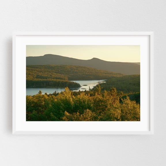 Sunset Rock Views, Catskill Mountains 02 - Hunter New York Photography Landscape Nature Mountain Scenic Forest Autumn Waterfall White Framed Wall Art Print 5 x 7 inches