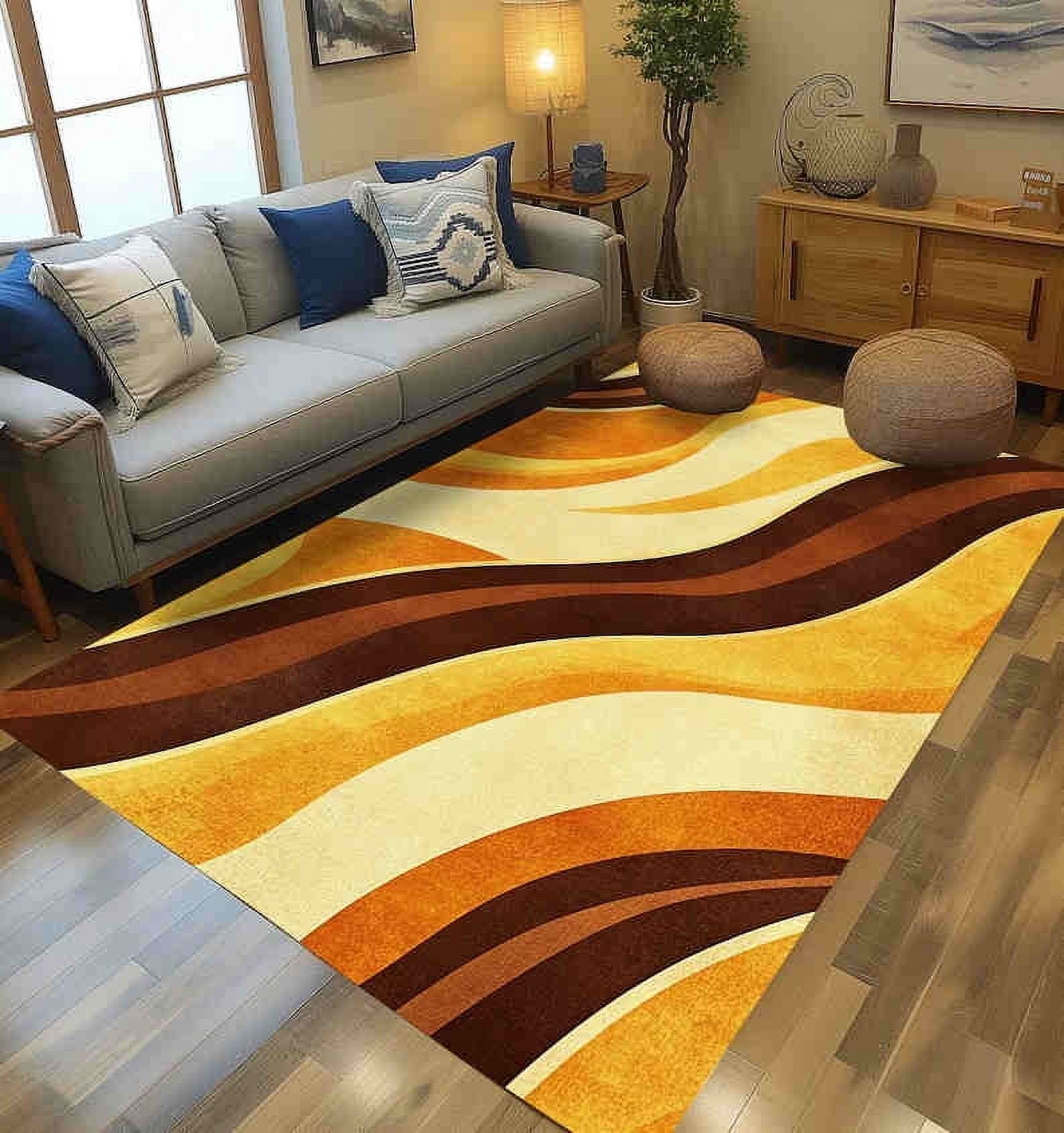 Sunset Rug Mid Century Area Rug Home Office r Modern Carpet Multi Color ...