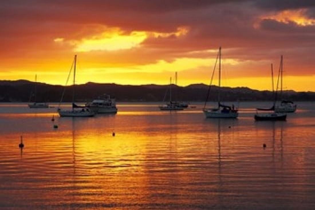 Sunset Russell Bay of Islands Northland New Zealand Canvas Art - David Wall DanitaDelimont (36 x 24)