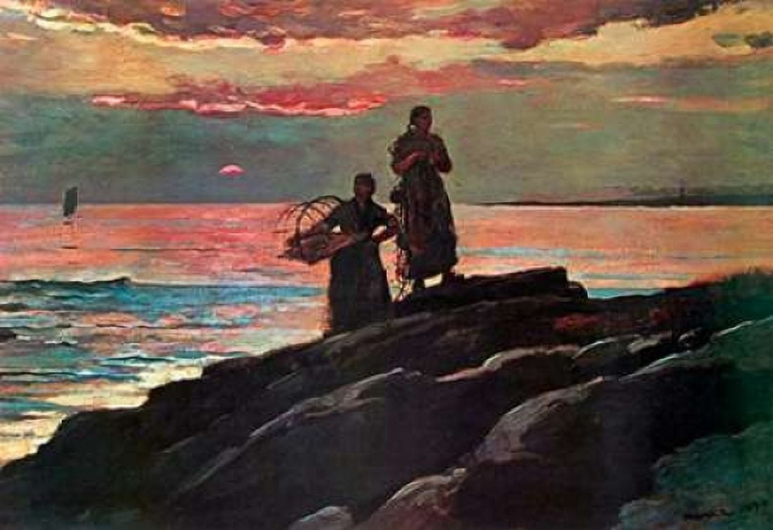 Sunset Saco Bay Canvas Art - Winslow Homer (20 x 28)