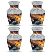 Sunset Sail on Choppy Seas Crystal Calm Mini Keepsake Urn - Sparkling Memory for Ashes - Shimmering Serenity - Funeral Urns For Human Ashes - Memorial Urns 3 Inch, Set Of 4