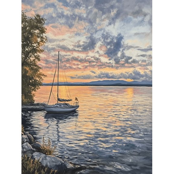 Sunset Sailboat Canvas Wall Art Perfect for Living Room Bedroom Office Bathroom and Dining Room Decoration
