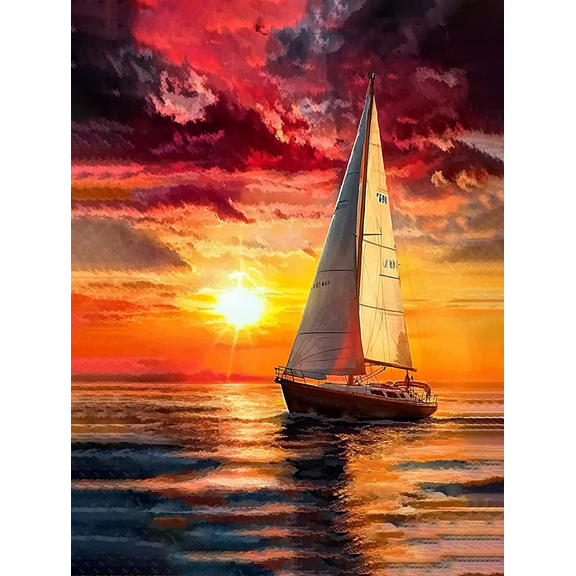 Sunset Sailboat Canvas Wall Art Perfect for Living Room Bedroom Office Dining Room and Yacht Club Decor.