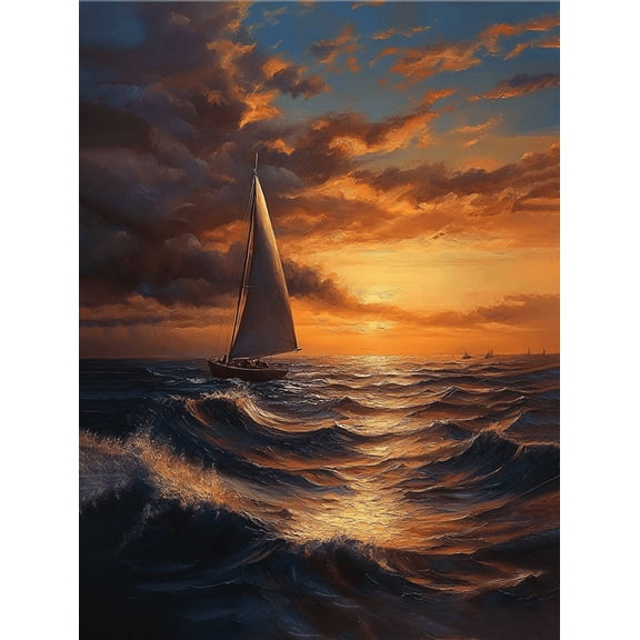 Sunset Sailboat Canvas Wall Art Perfect for Living Room Office Yacht Club and Coastal Home Decor