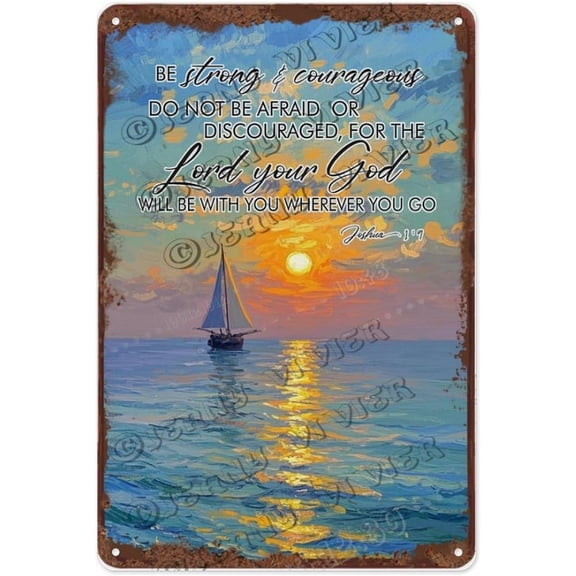 Sunset Sailboat Inspirational Quote 8x12 Inch Metal Sign | Nautical Motivational Quote Art | Perfect for Dreamers and Ocean Lovers